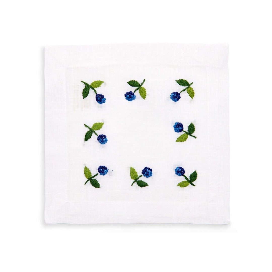 French Mum Cocktail Napkins Oxford Blue, Set of Four