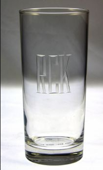 #817 Tall Tumbler Glasses with Monogram, Set of Four