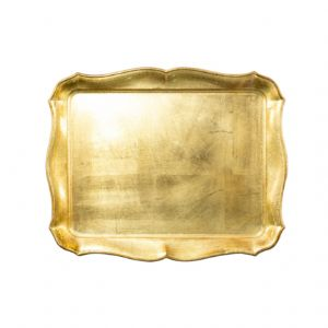 Florentine Wooden Rectangular Tray Gold