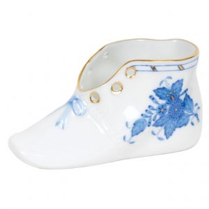 Chinese Bouquet Blue Baby Shoe