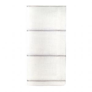 Bodrum Linens Pearls - Linen Napkins - Set of 4 - Silver