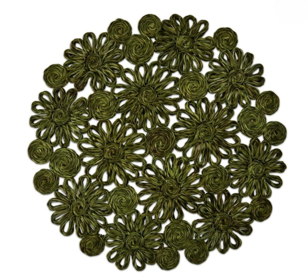 Floral Abaca Placemat Grass