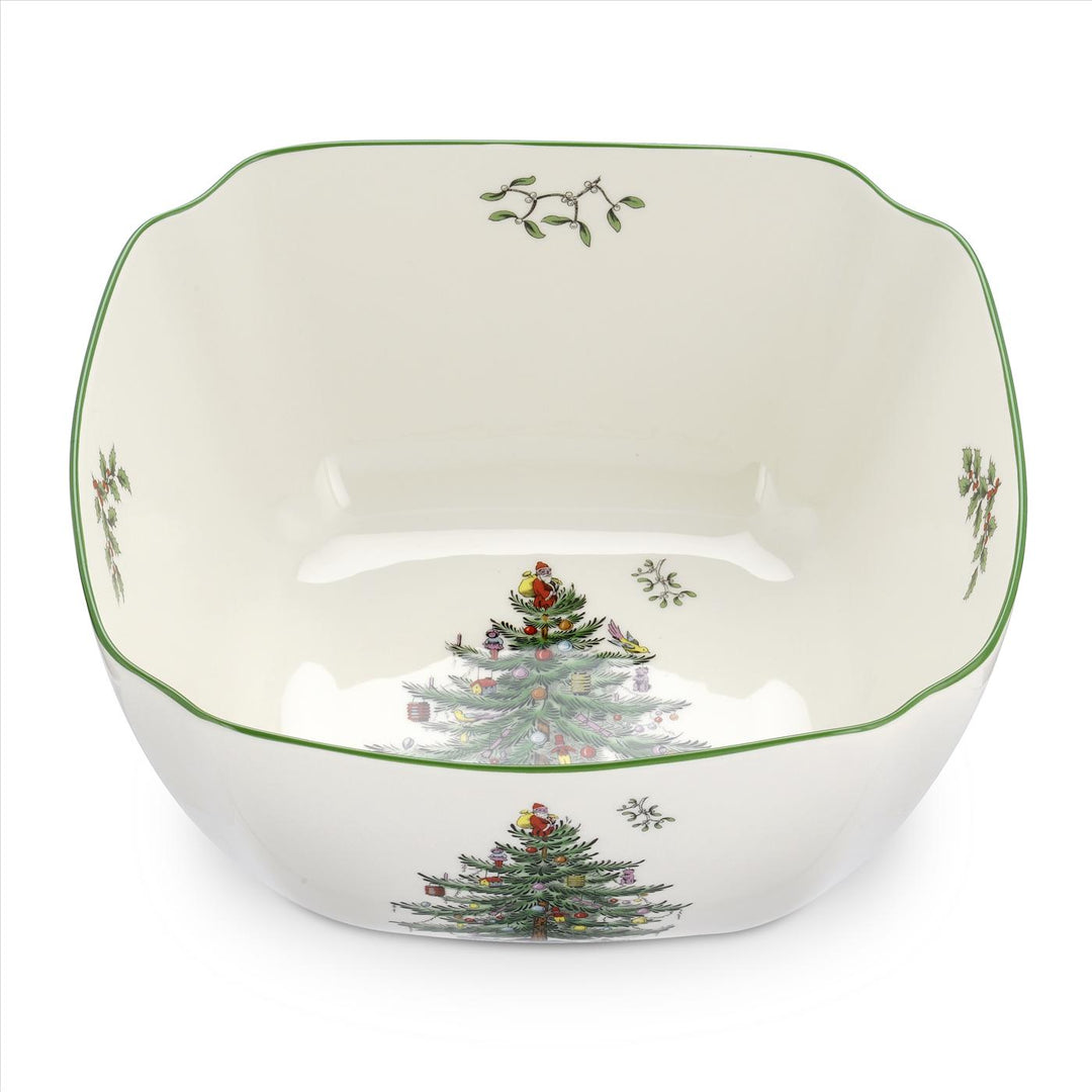 Christmas Tree Large 10 Inch Square Bowl