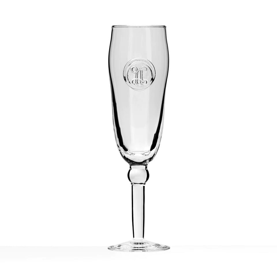 Legado Glass Champagne Flute with Initial