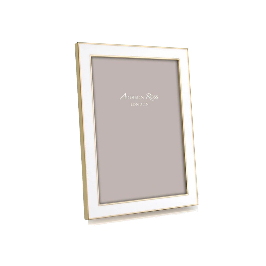 Enamel Frame Gold & White 8 x 10