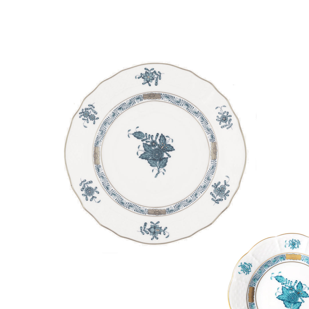 Chinese Bouquet Turquoise Bread & Butter Plate