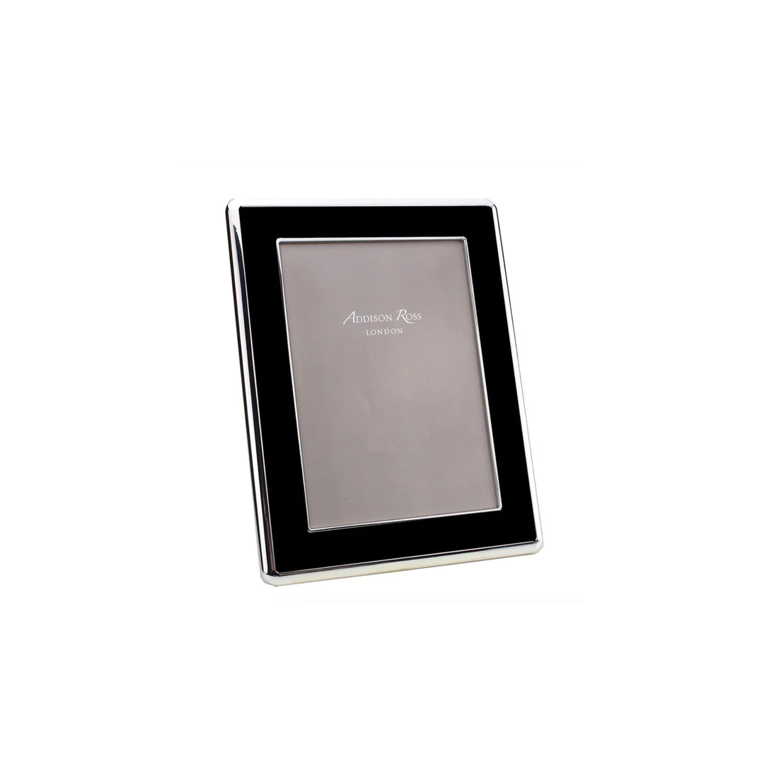 Enamel Wide Curved Frame, Black & Silver