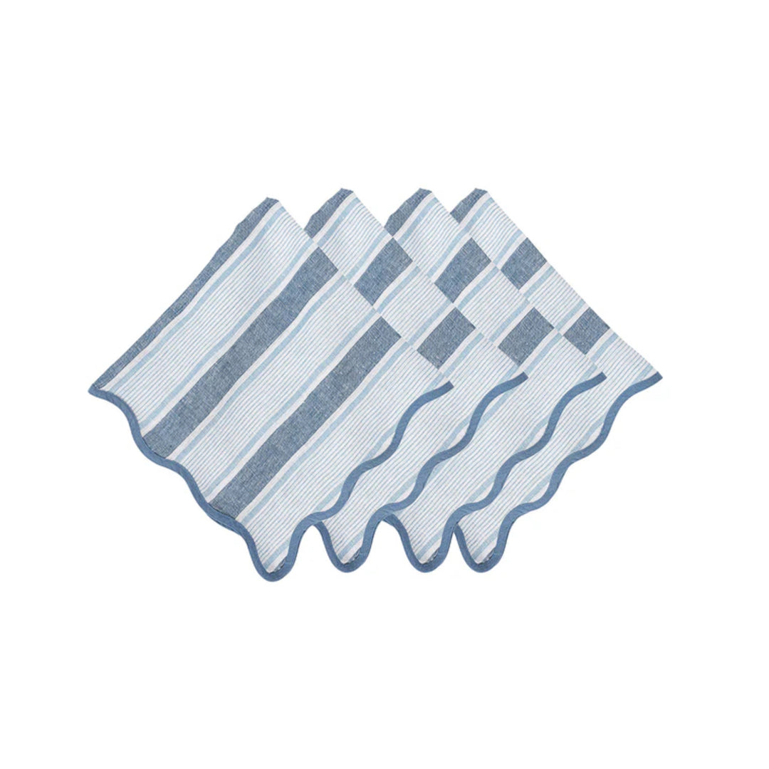 Cabana Stripe Ocean Napkins, Set of Four