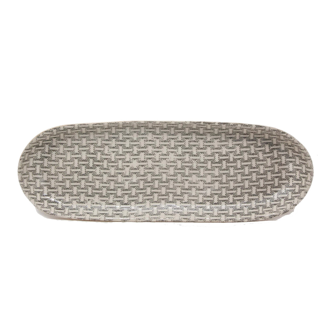Charcoal Wicker Canape Platter Large