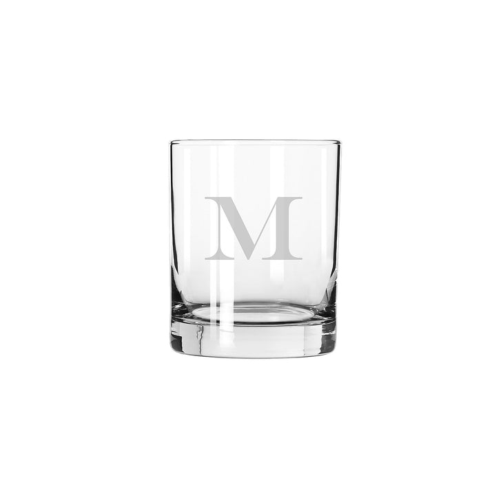 #918 Double Old Fashion Glasses with Monogram, Set of Four