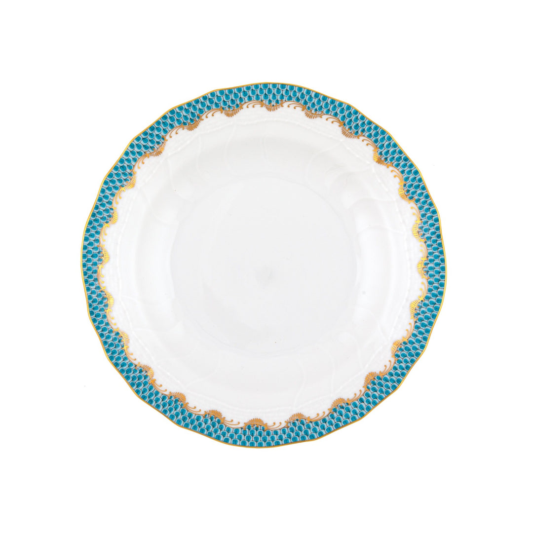 Turquoise Fish Scale Dessert Plate