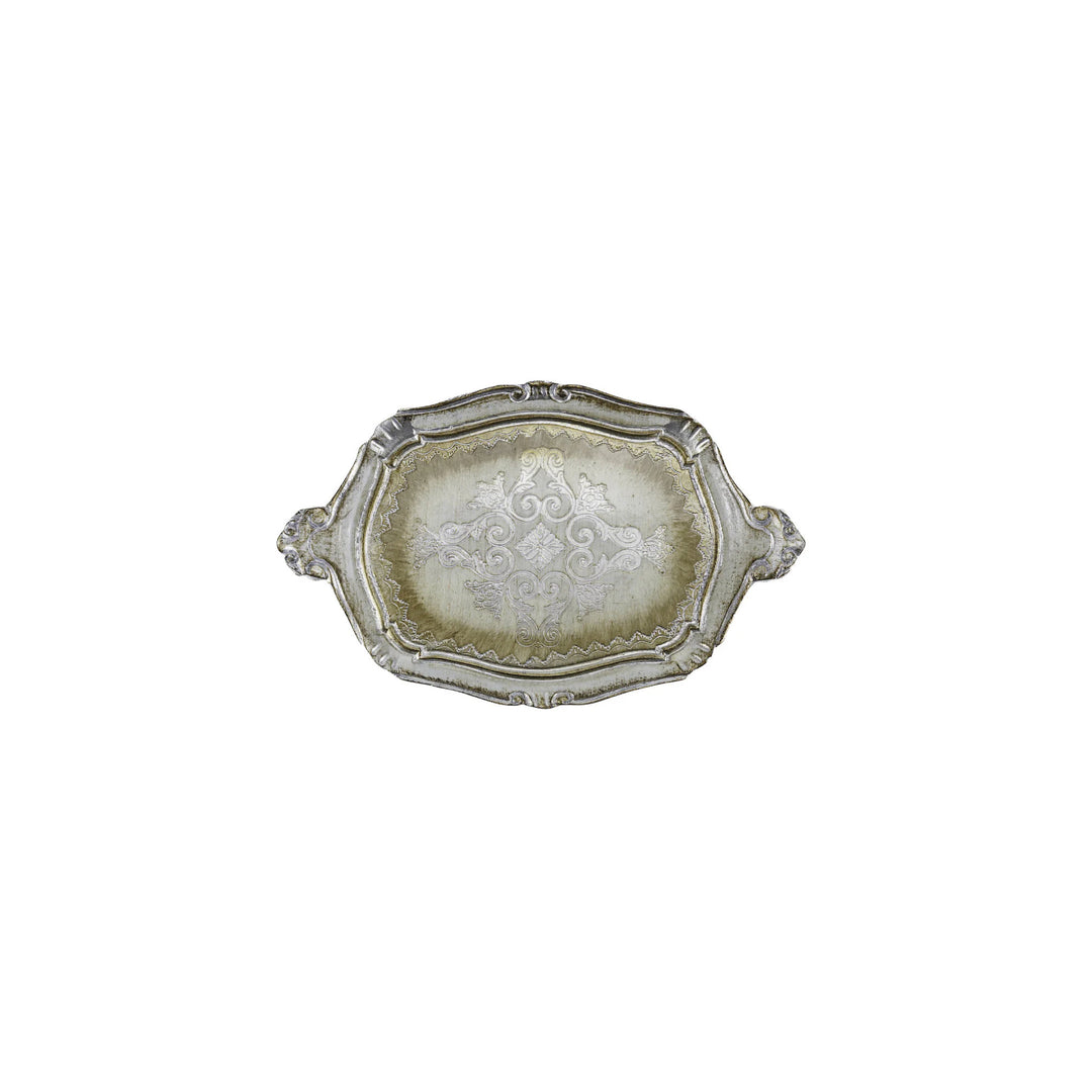 Florentino Gold & Silver Small Oval Tray
