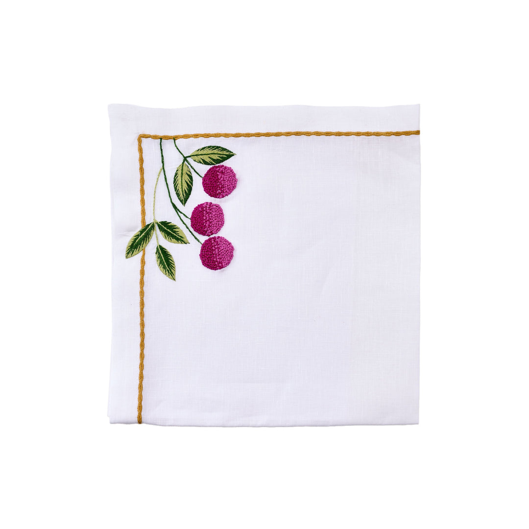 Fruit Blossom Napkins Plum, Set of Four