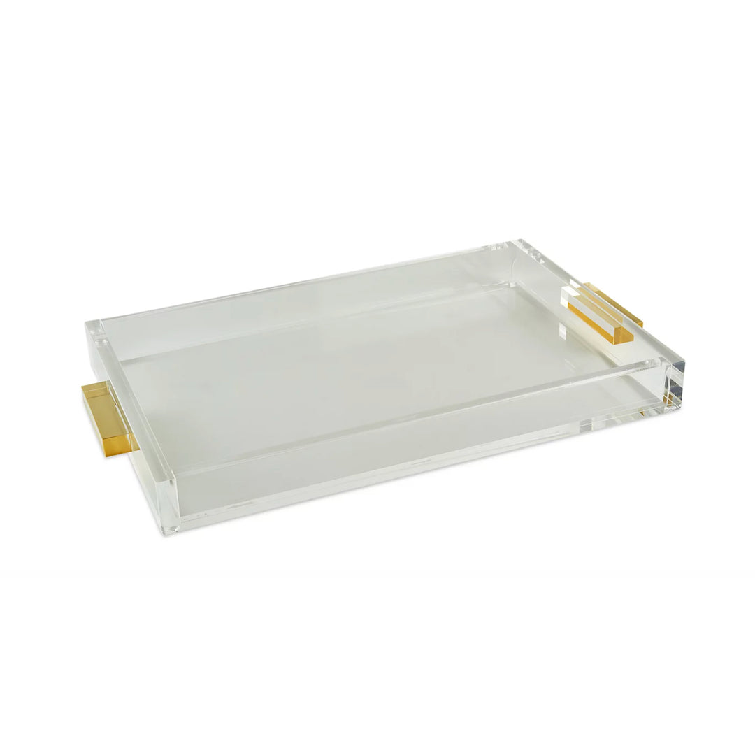 Lucite Tray with Gold Handles