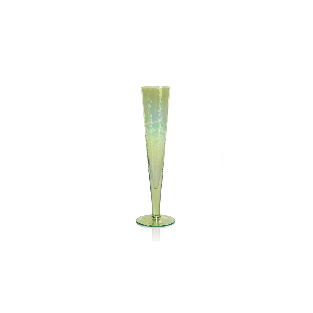 Aperitivo Slim Champagne Flutes Luster Green, Set of Four