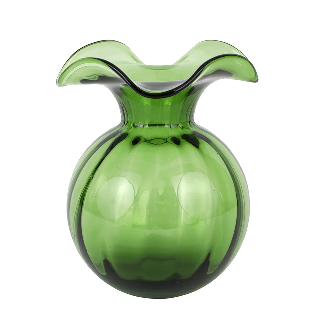 Hibiscus Fluted Vase Medium, Dark Green