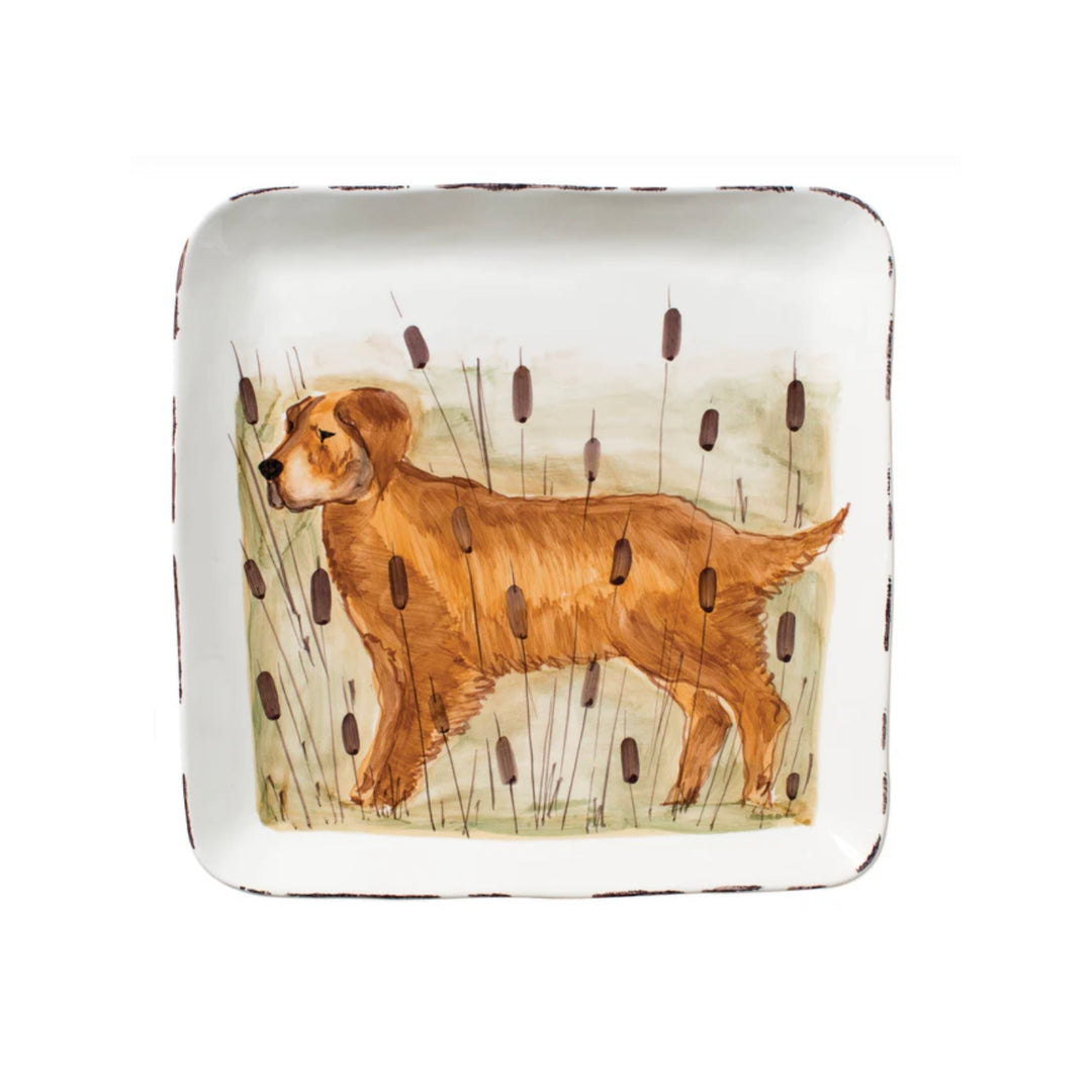 Wildlife Hunting Dog Large Square Platter