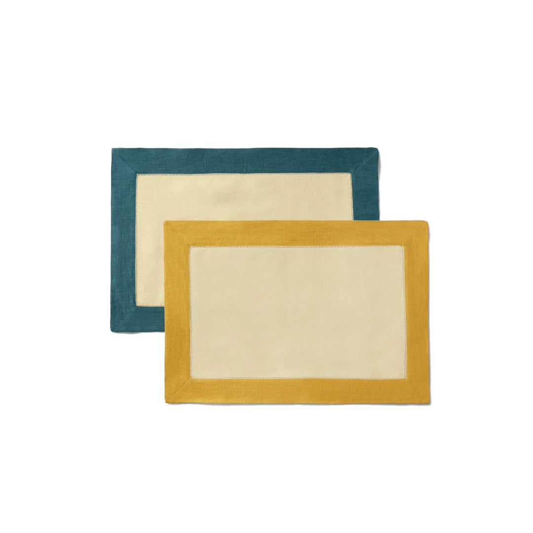 Roma Placemats Mustard & Stone, Set of Four