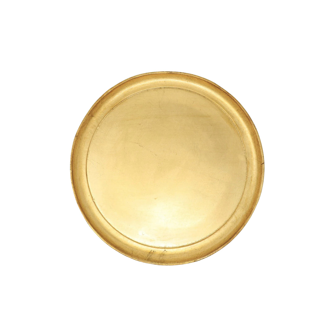 Florentine Wooden Round Gold Tray, Medium