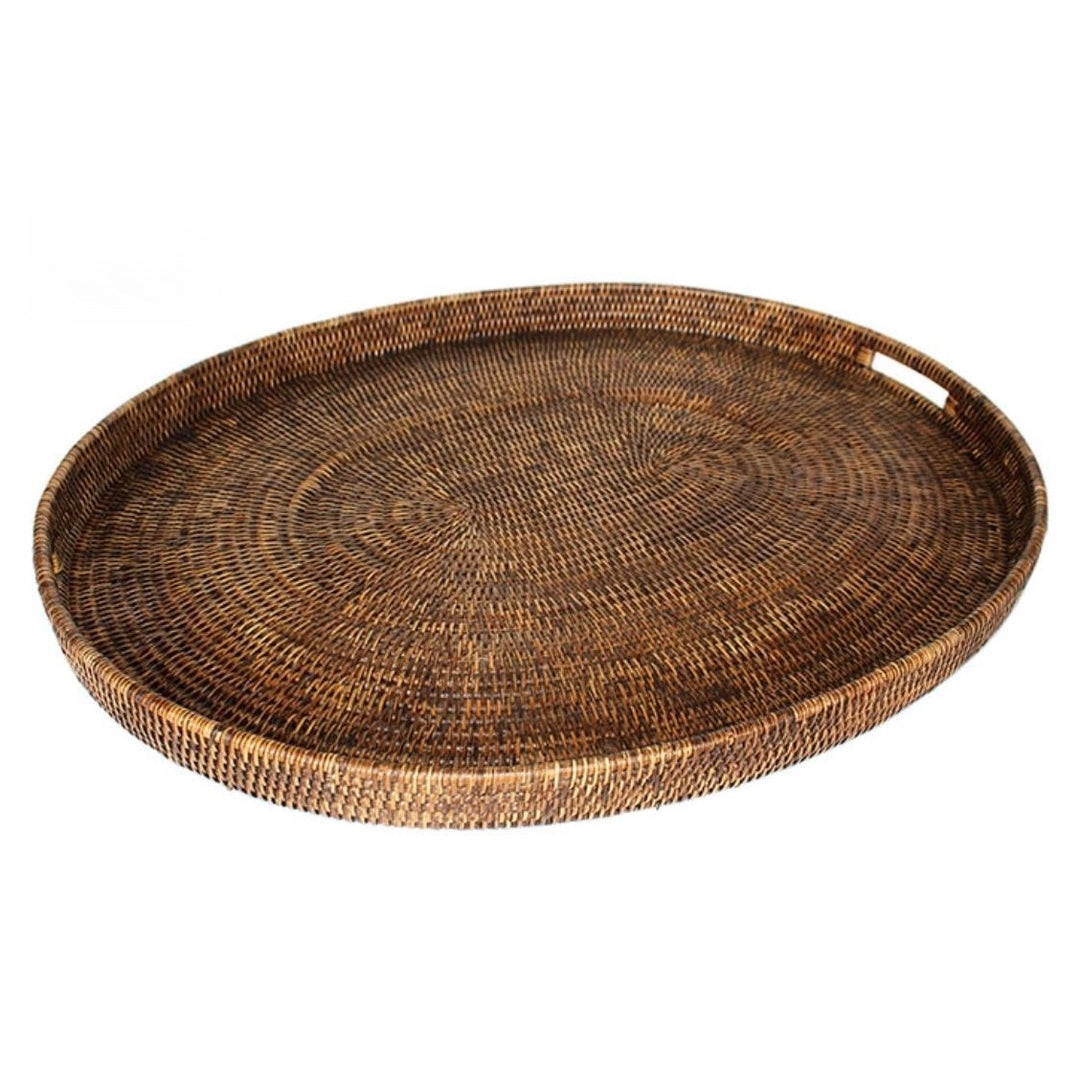 Woven Oval Handled Tray Large