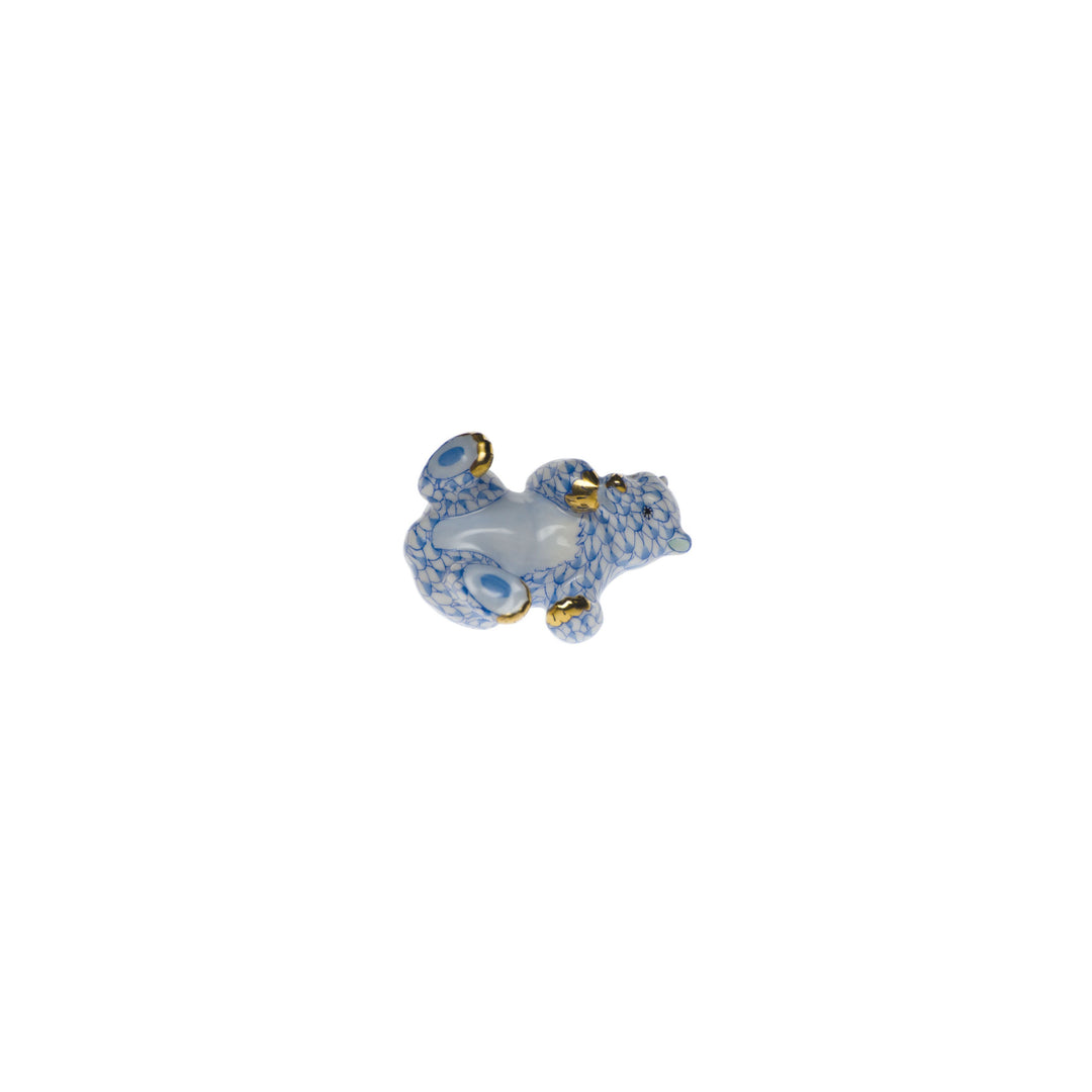 Fishnet Bear Cub Figurine, Blue