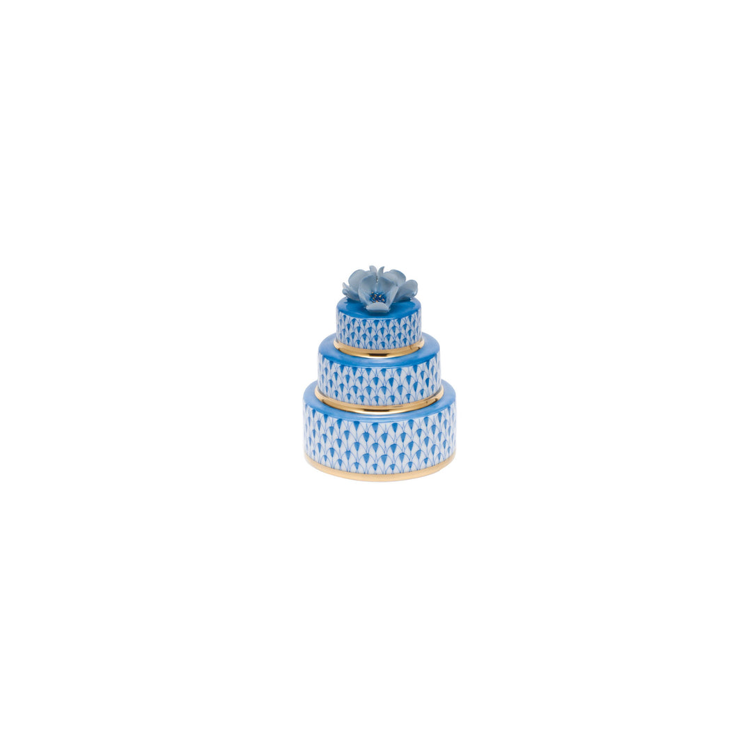 Fishnet Wedding Cake Figurine, Blue