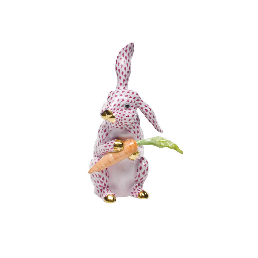 Fishnet Bunny with Carrot Large, Raspberry