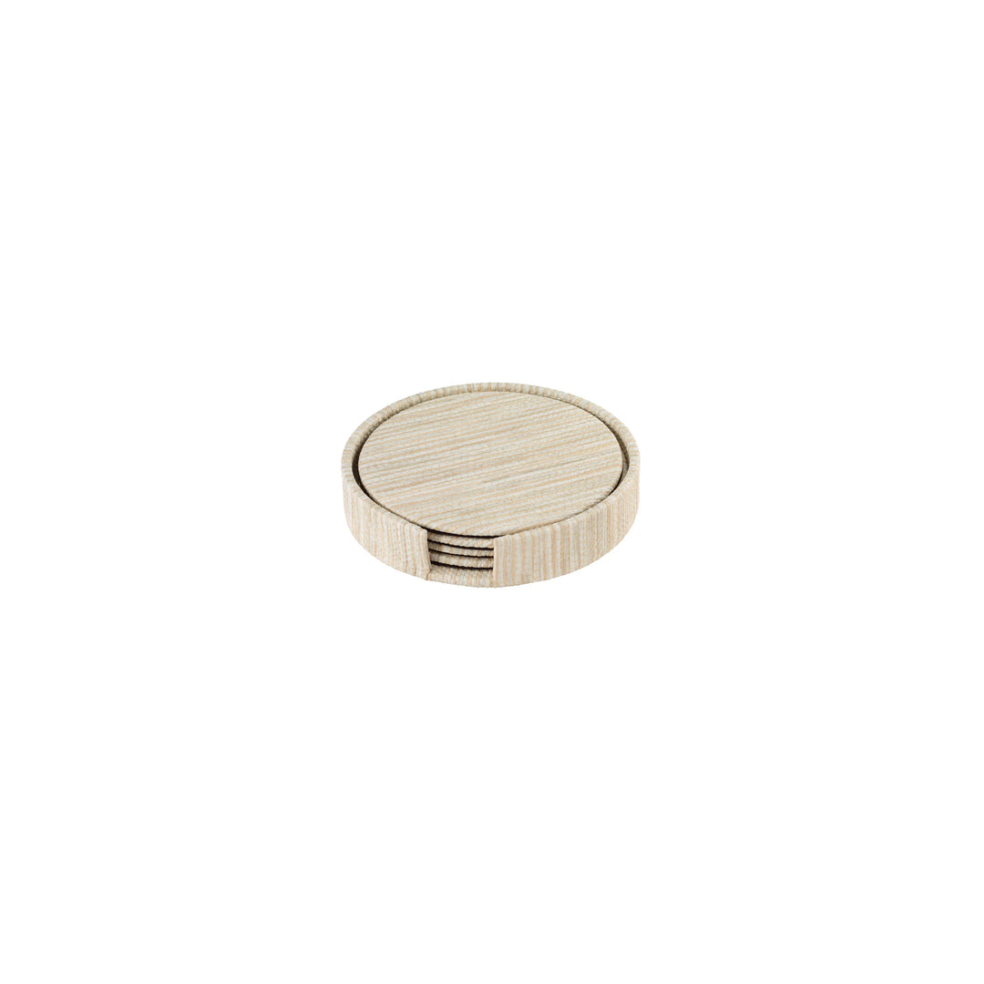 Grasscloth Coaster Set, Ecru