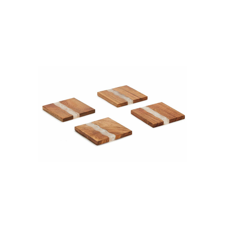 Verglas Wood Drink Coasters with Holder
