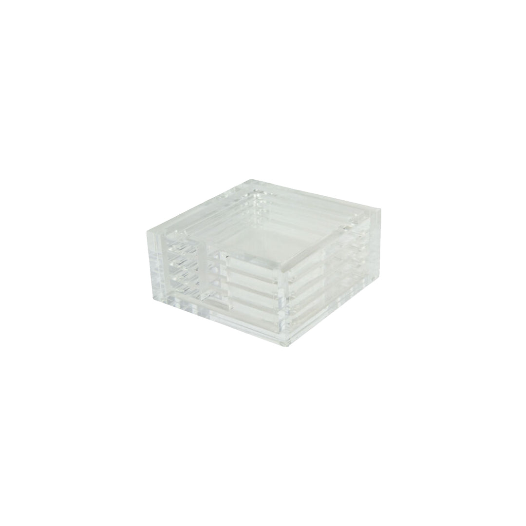 Acrylic Square Coaster Set with Holder