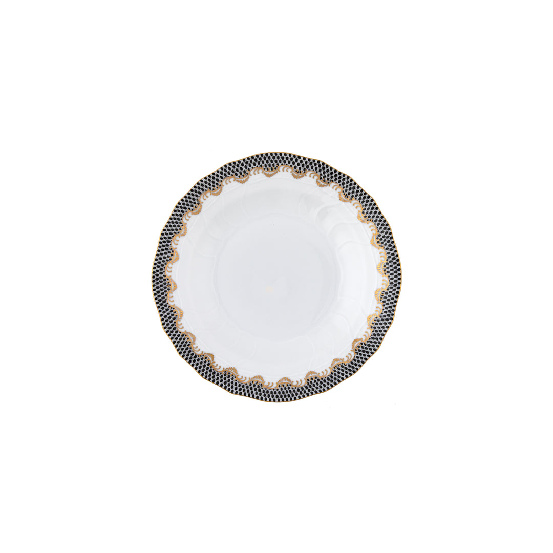 Fish Scale Black Dessert Plate