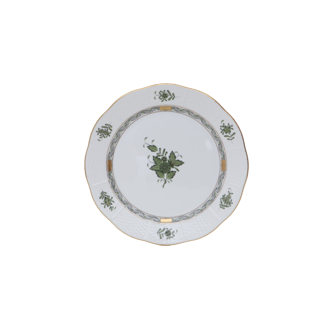Chinese Bouquet Dark Green Dessert Plate