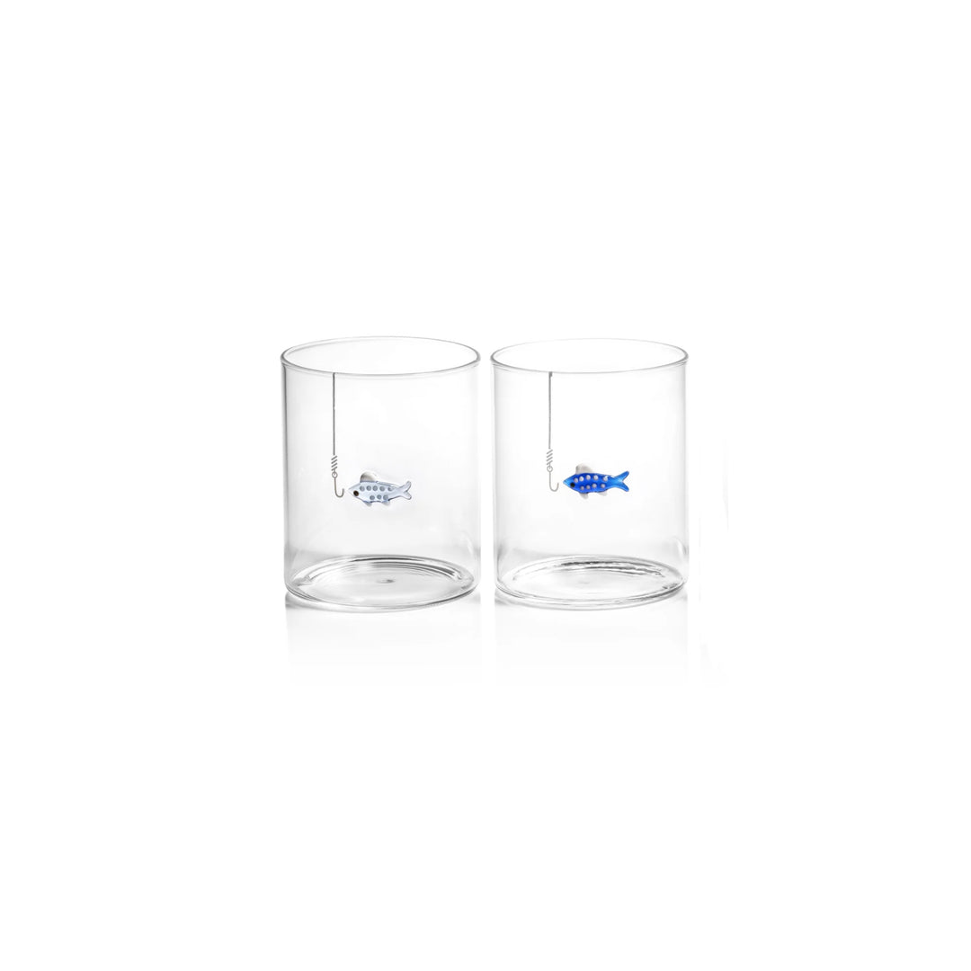 Tidal Sip Glass Tumblers, Pair