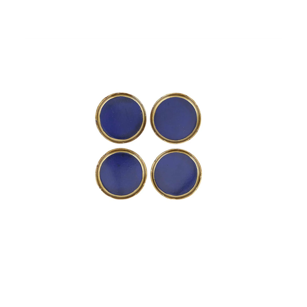 Florentine Cobalt & Gold Coasters, Set of Four