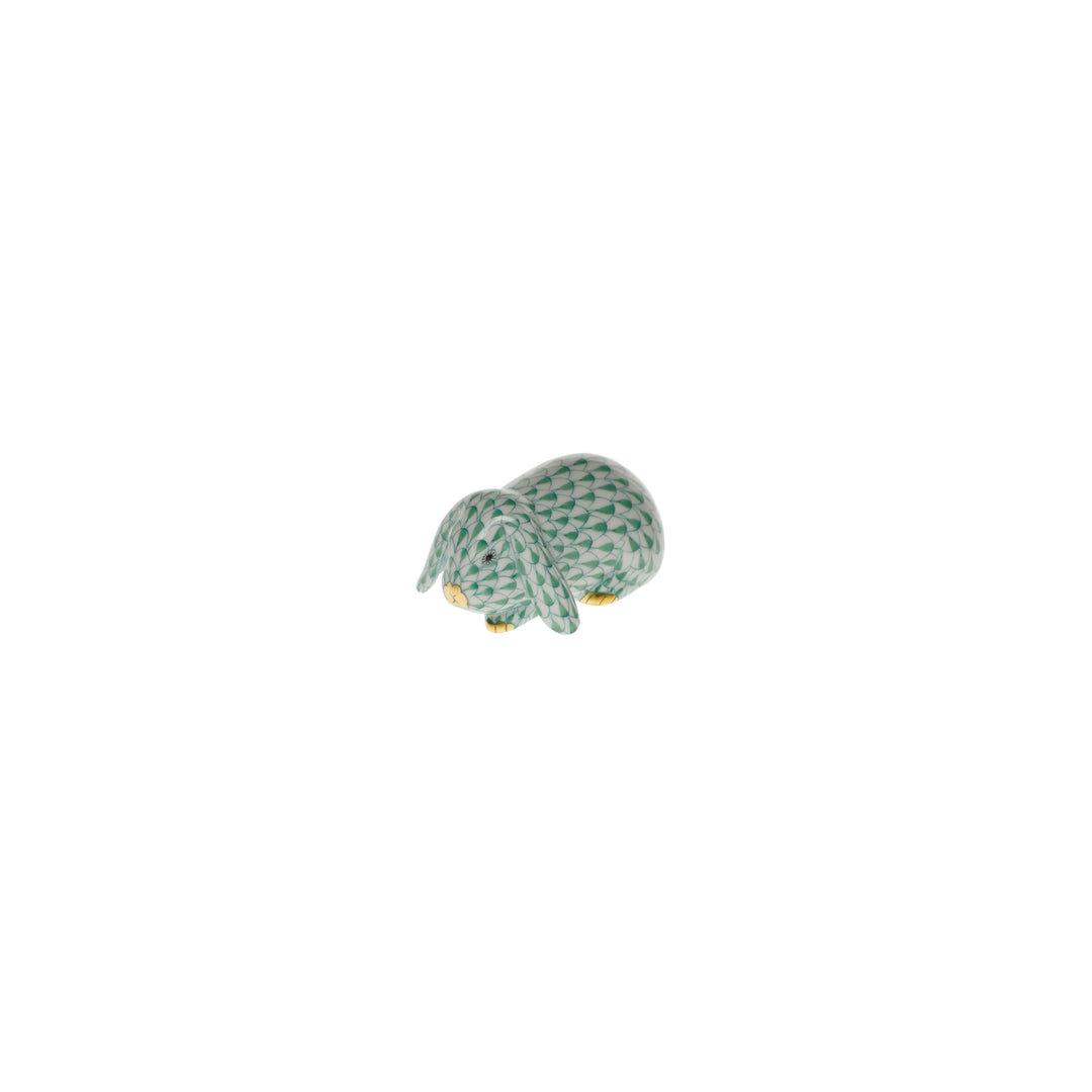 Fishnet Lop Ear Bunny Figurine, Green