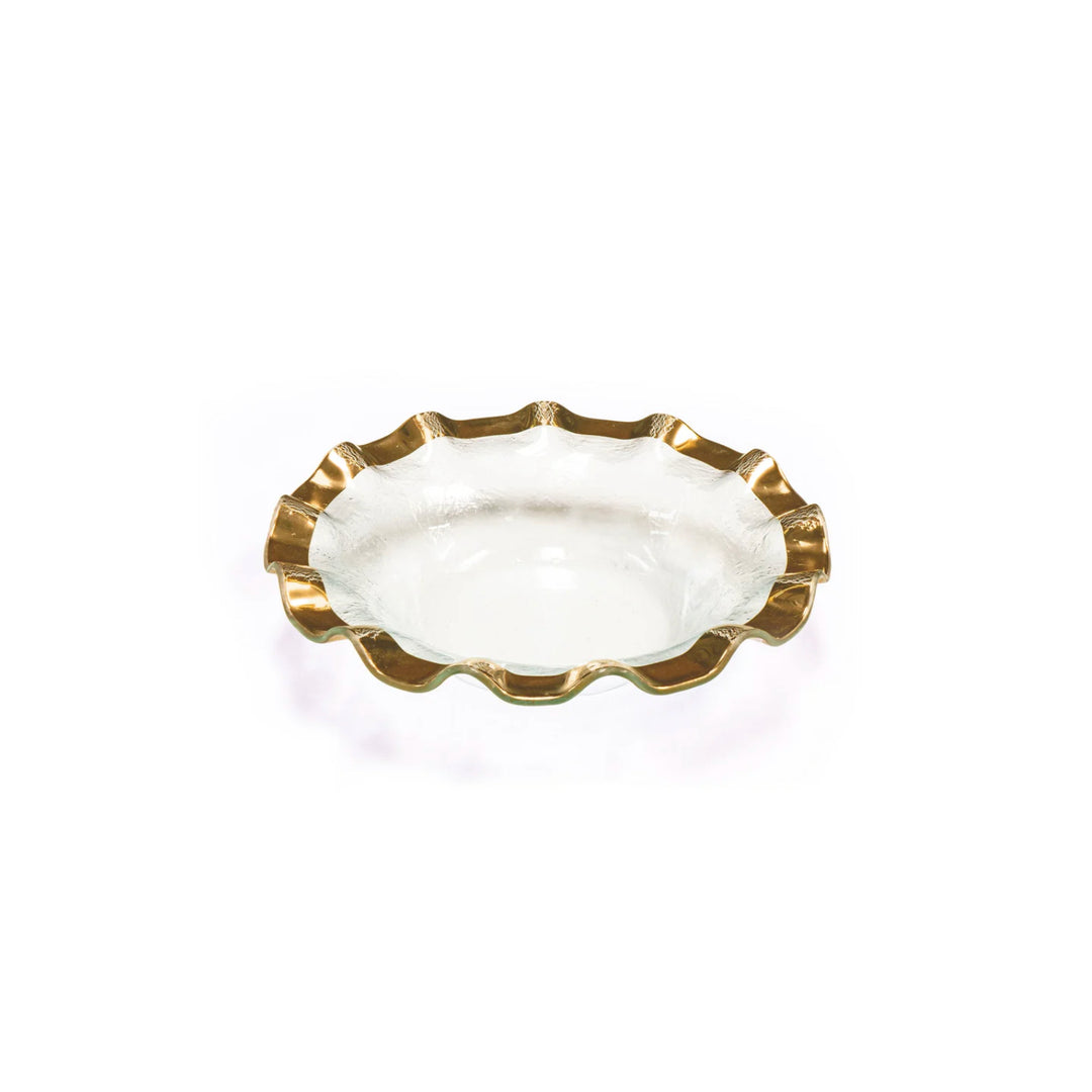Ruffle Gold Medium Serving Bowl