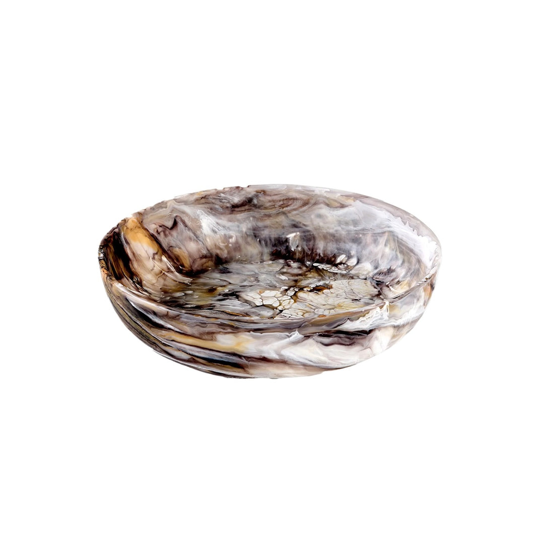 Resin Signature Round Bowl Medium, Mocha Swirl