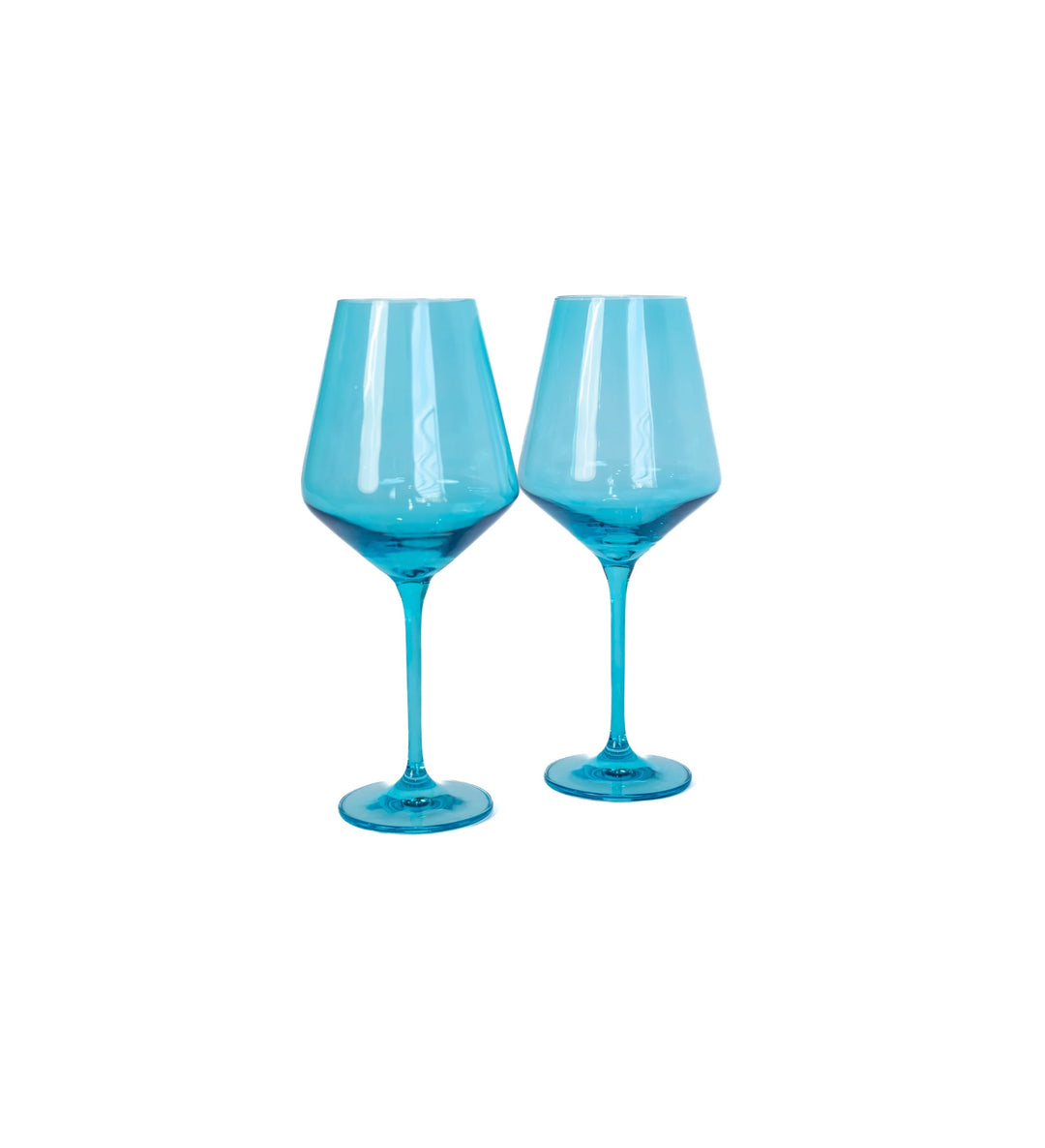 Estelle Colored Glass Stemware Ocean Pair