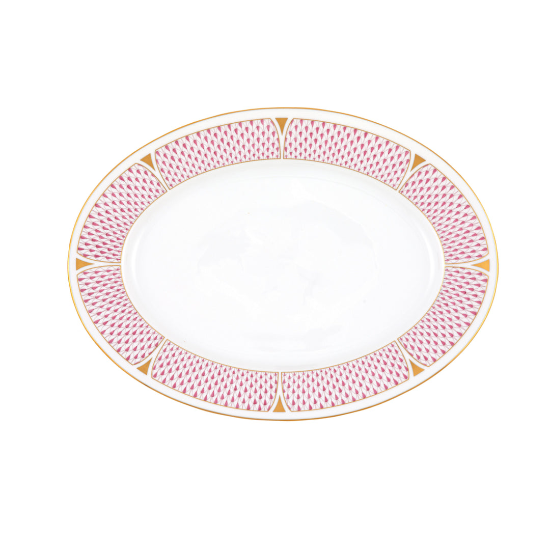 Art Deco Raspberry Oval Platter