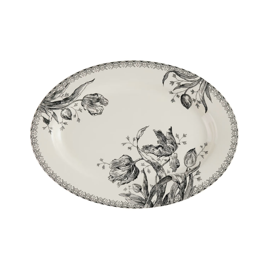 Tulipes Noires Oval Platter