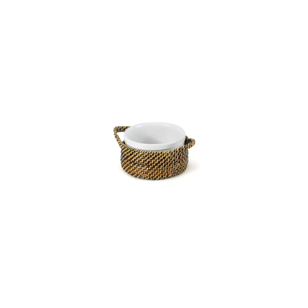 Woven Handled Souffle Ramekin with Stoneware Insert