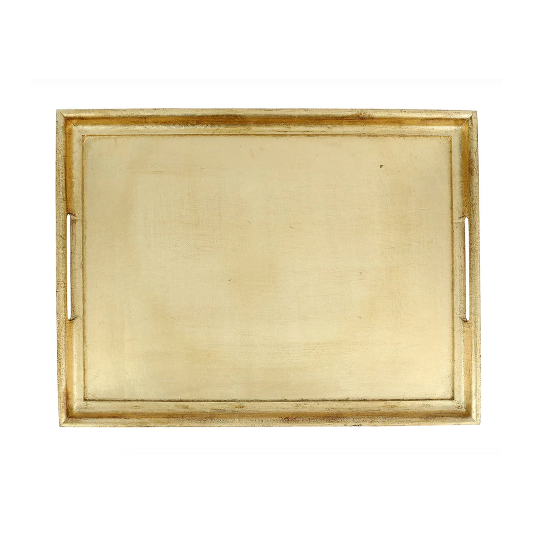 Florentine Wooden Rectangular Tray Gold, Large