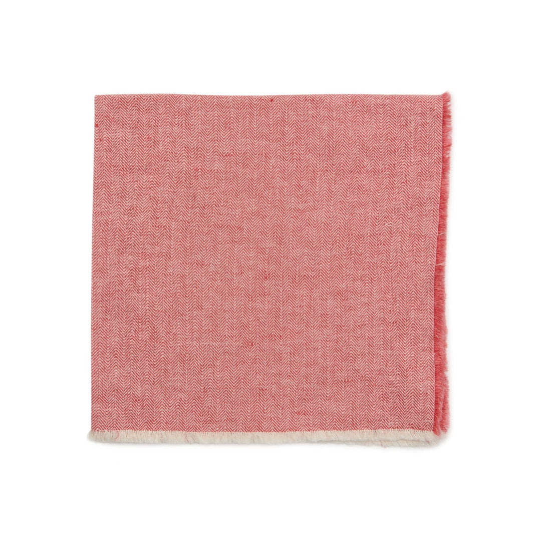 Herringbone Fringe Napkins Rose, Set of Four