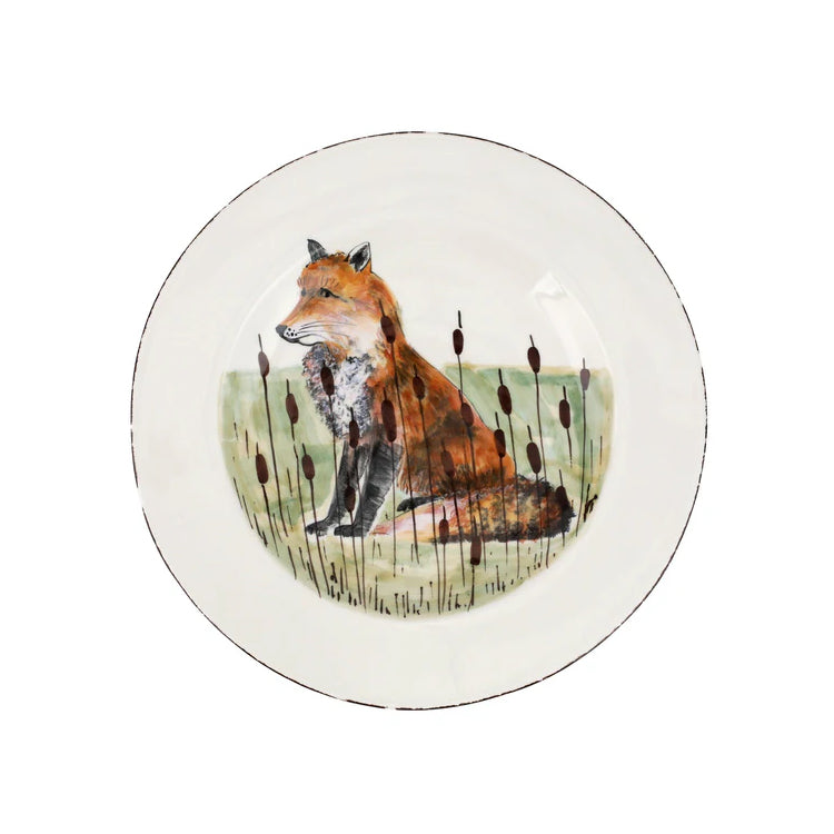 Wildlife Fox Rimmed Round Platter