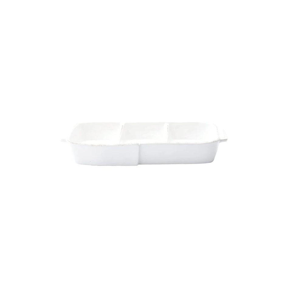Melamine Lastra White Three-Part Server