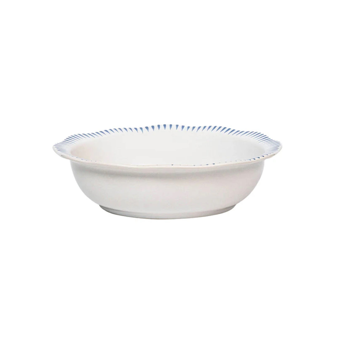 Sitio Stripe Serving Bowl, Delft Blue
