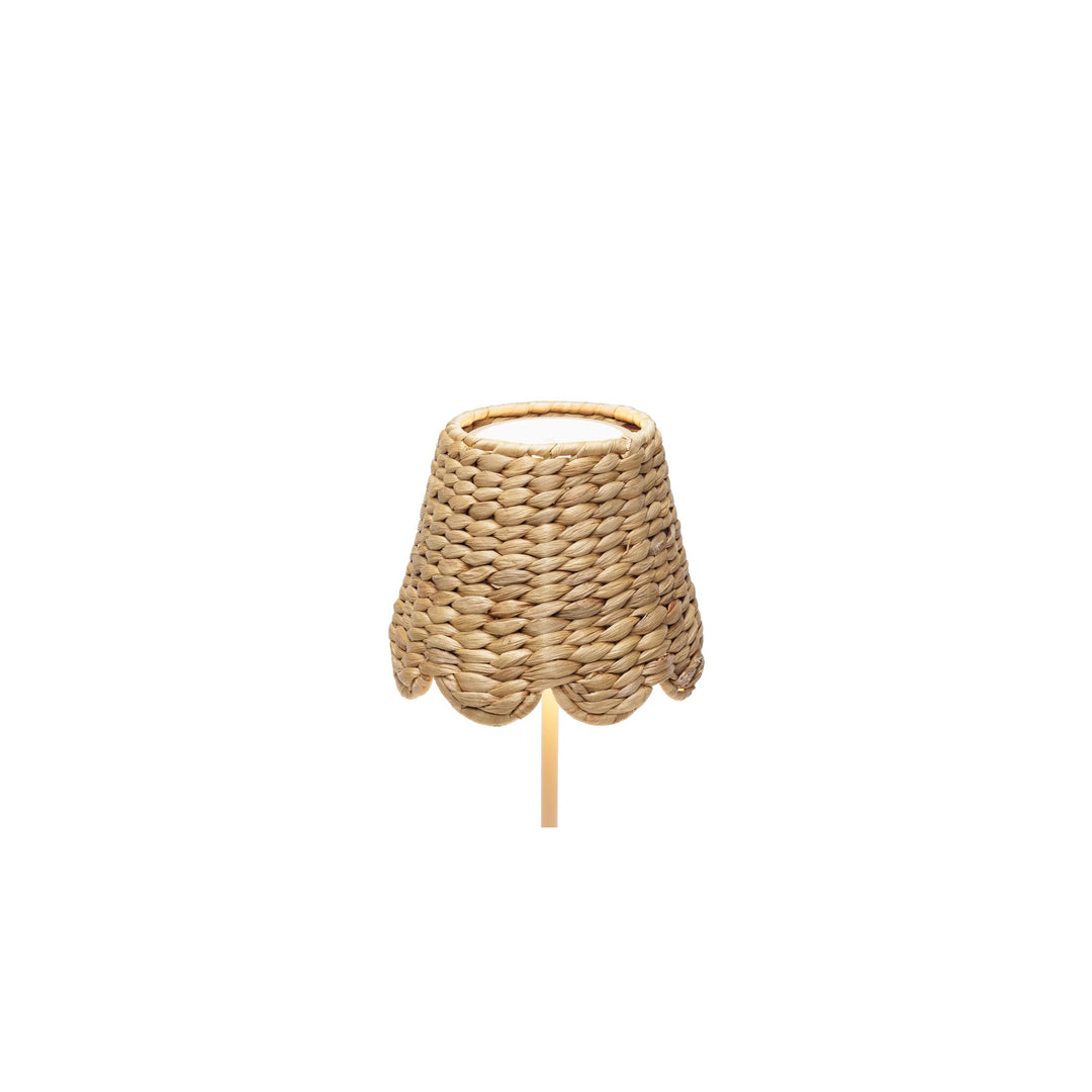 Scalloped Water Hyacinth Woven Lampshade