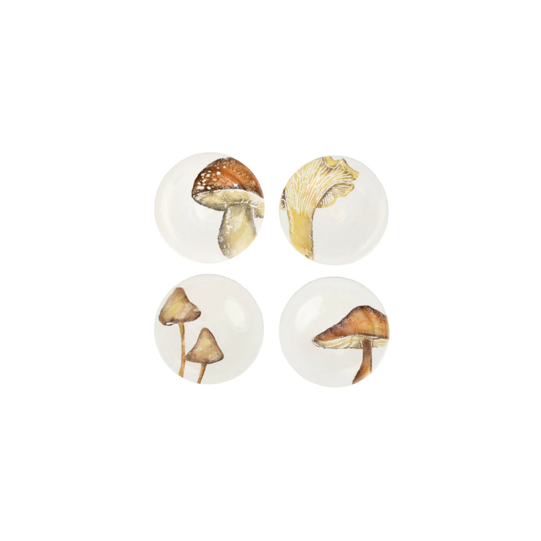 Autunno Assorted Mushroom Canape Plates, Set of Four