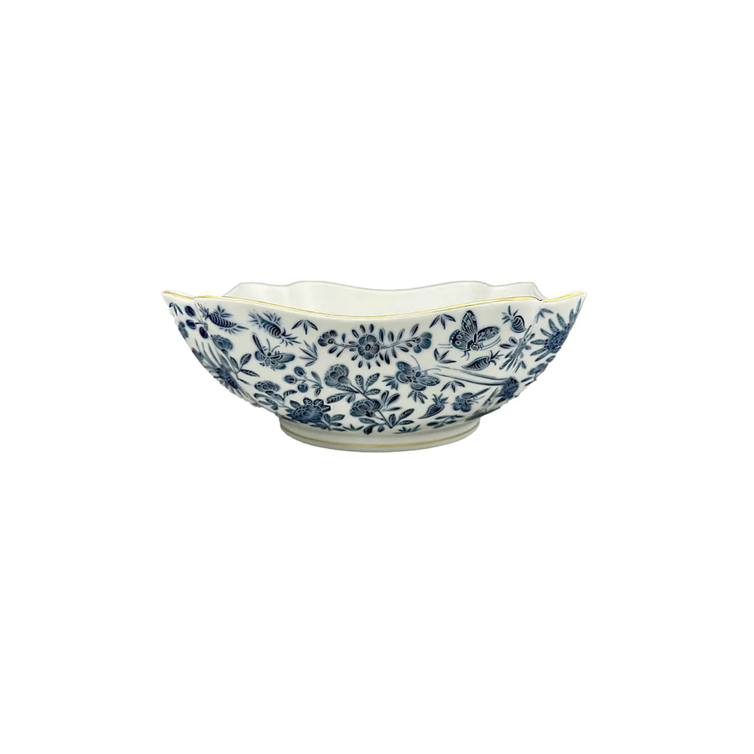 Sacred Bird & Butterfly Blue Square Bowl Large