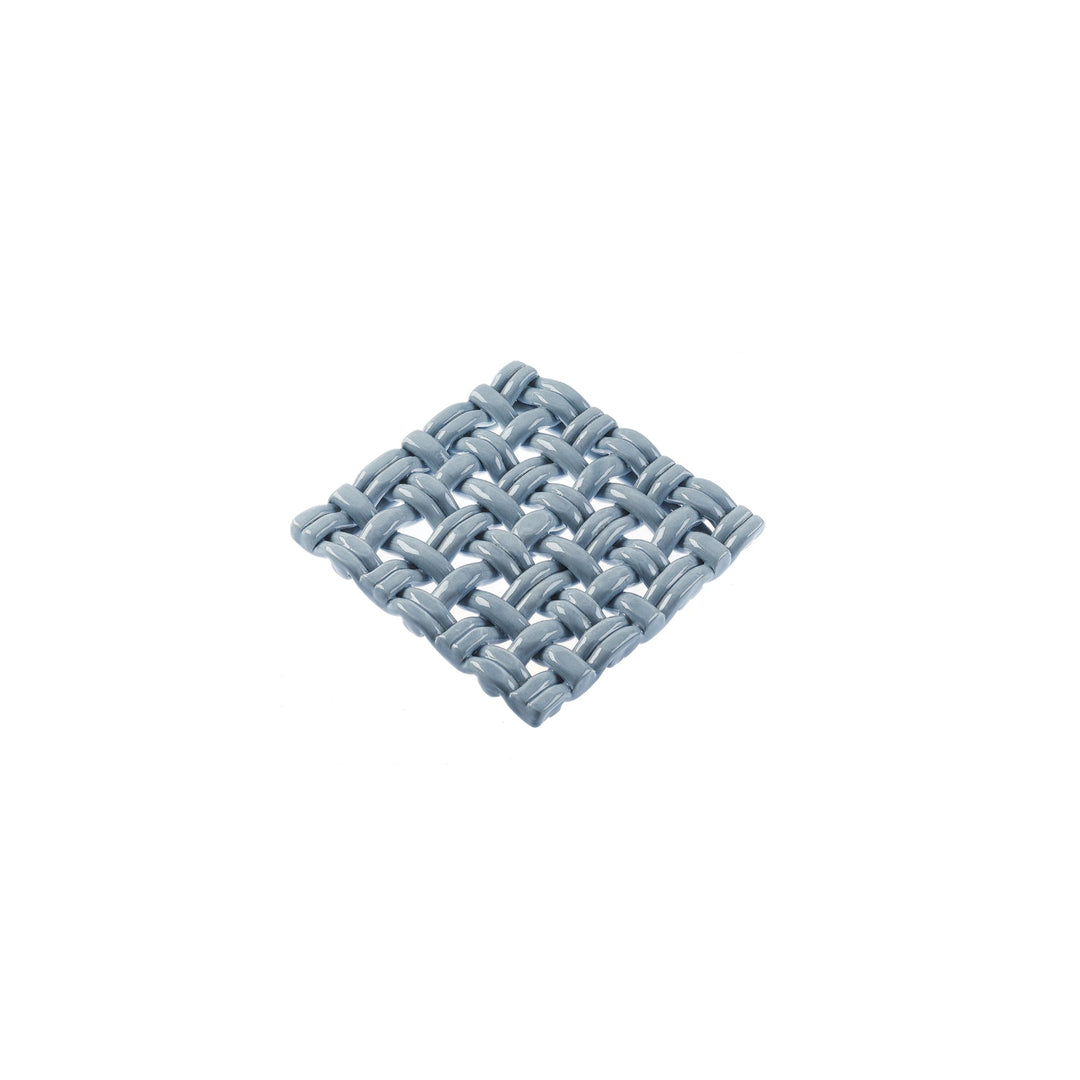 Ceramic Woven Trivet Small, Morning Star Blue